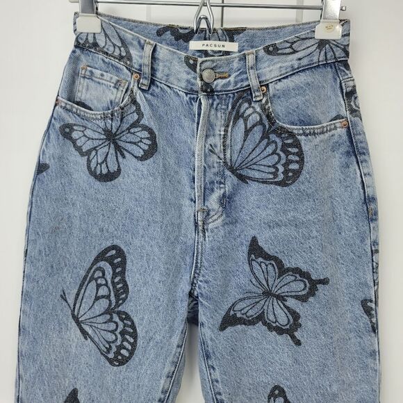 PacSun eco butterfly high waisted straight leg jeans, 26 - Picture 9 of 12